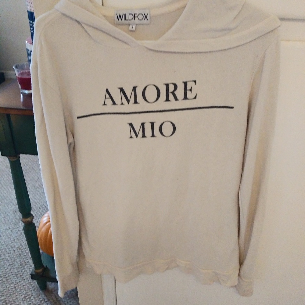 Wildfox Amore mio hooded sweatshirt sz s